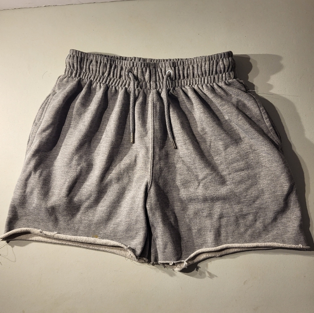 Primark Dark Gray Sweatshorts Size Small Cutoffs Drawstring Elastic Waist